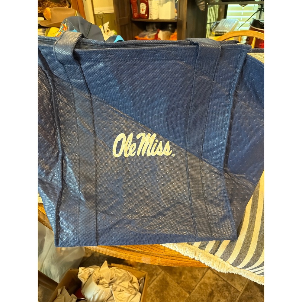 Ole Miss Rebels Insulated Tote Bag Navy Blue NCAA Tailgate Cooler Reusable Bag